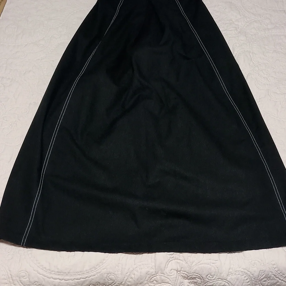 Mon Renn NWT Black Strapless A-Line Dress with Contrast Stitching - Picture 2 of 9